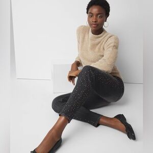 WHBM Black Studded High Rise Slim Ankle Jeans, Size 4, Never Worn